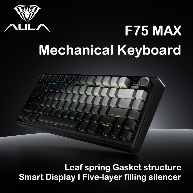 Gaming Keyboard Hot Swappable - AULA F75 MAX 75% Tri-Mode Mechanical