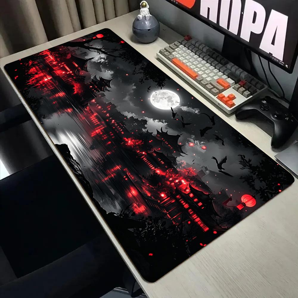 Gaming Keyboard Nearby - Dark fantasy landscape Mouse Pad Desk