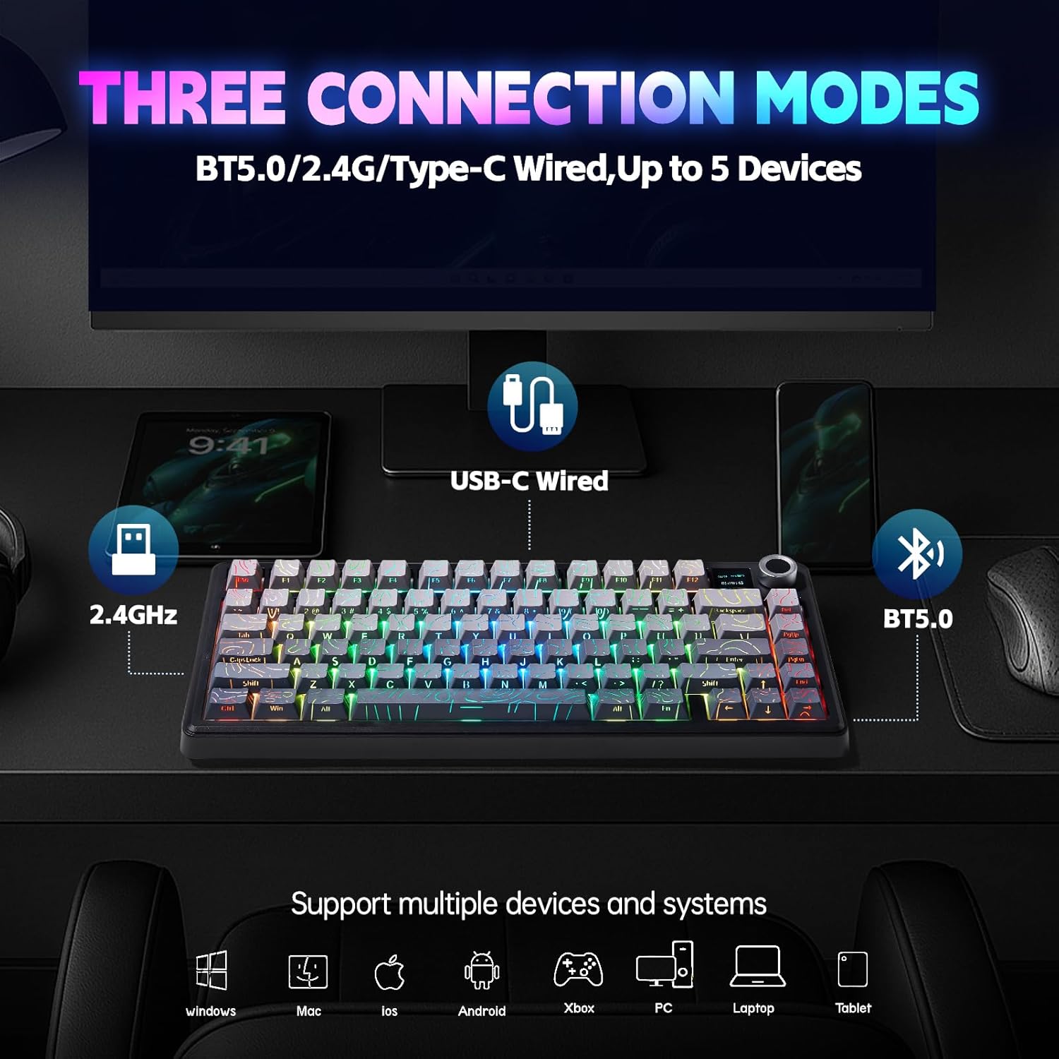 AULA F75/F75 MAX Wireless Mech - Gaming Keyboard Hot Swappable 评论和价格