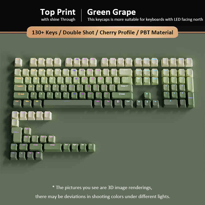Green Grape Double Shot PBT Ke - Gaming Keyboard No Rgb 评论和价格